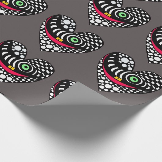 Abstrakte Herzen Liebe valentinische Packpapier (Ecke)