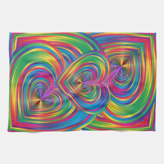 Abstrakte Herzen sind Abstrakt Geschirrtuch (Horizontal)