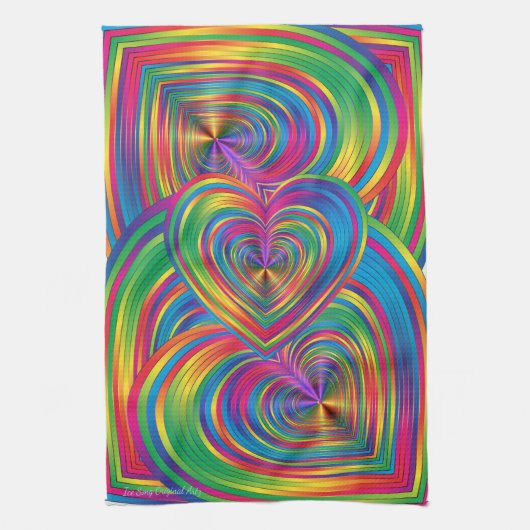 Abstrakte Herzen sind Abstrakt Geschirrtuch (Vertikal)