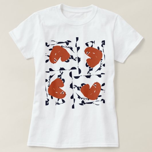 Abstrakte Herzen T-Shirt (Design vorne)