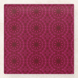 Abstrakte Herzen und Blume Glasuntersetzer