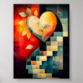 Abstrakte Herzkunst - Geometrisches Design der Lie Poster (Vorne)