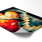 Abstrakte Herzkunst - Geometrisches Design der Lie Poster (Ecke)