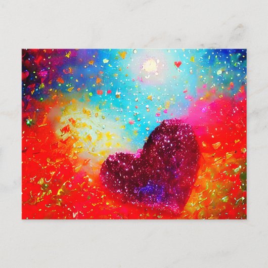 Abstrakte Herzkunst Postkarte (Vorderseite)