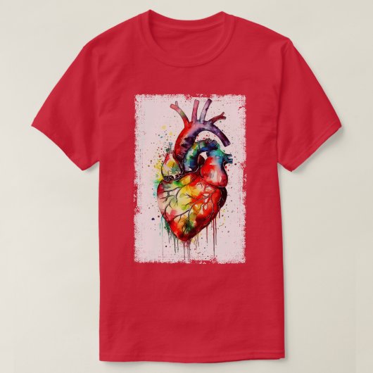 Abstrakte Herzkunst T-Shirt (Design vorne)