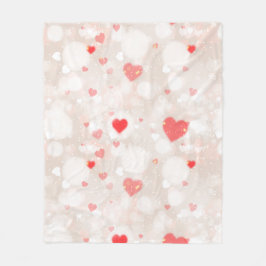 Abstrakte Herzmuster Fleecedecke