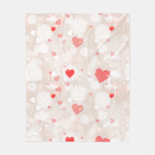 Abstrakte Herzmuster Fleecedecke (Vorderseite)