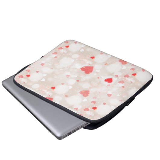 Abstrakte Herzmuster Laptopschutzhülle (Vorne Knopf)