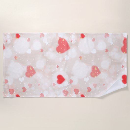 Abstrakte Herzmuster Strandtuch (Vorderseite)