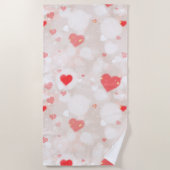 Abstrakte Herzmuster Strandtuch (Vorderseite)