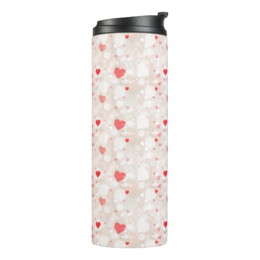 Abstrakte Herzmuster Thermosbecher (Nach links gedreht)