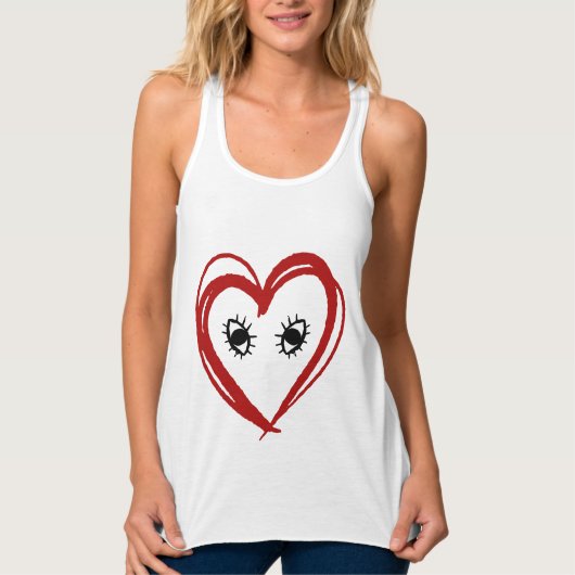 Abstrakte Herzschrittspitze Tank Top (Vorderseite)