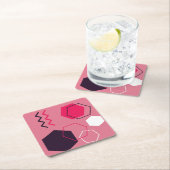 Abstrakte Hexagons und Linien Rechteckiger Pappuntersetzer (Vor Ort)