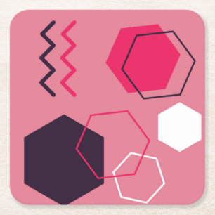 Abstrakte Hexagons und Linien Rechteckiger Pappuntersetzer