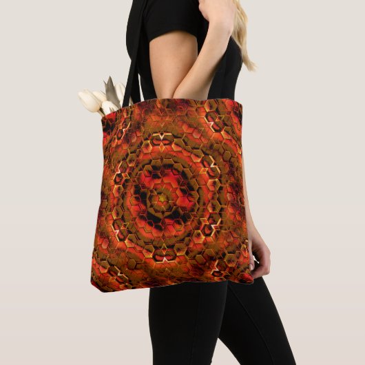 Abstrakte Hexagons und Würfel in farbigen Memberro Tasche (Von Nahem)