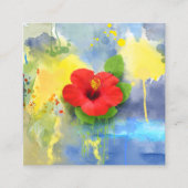 Abstrakte Hibiskus-Blume Quadratische Visitenkarte (Vorderseite)