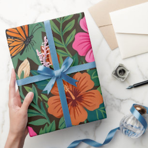 Abstrakte Hibiskus-Monarch-Sch wrapping Paper Geschenkpapier