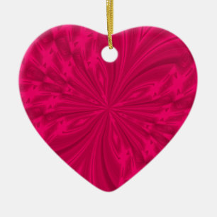 Abstrakte Himbeere Himbeere Rosa Herzdekoration Keramikornament