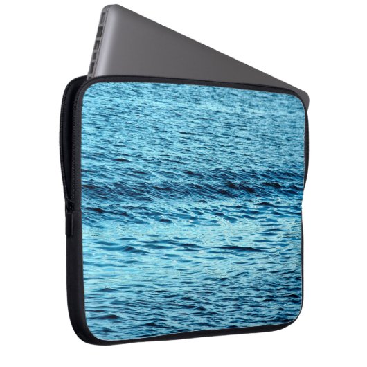 Abstrakte Hintergrundabstrakte Blauwasserwelle, Aq Laptopschutzhülle (Vorne Rechts)