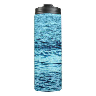 Abstrakte Hintergrundabstrakte Blauwasserwelle, Aq Thermosbecher