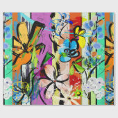 abstrakte Hintergrundkomposition mit Blume, mit Geschenkpapier (Flach)