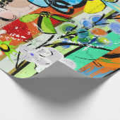 abstrakte Hintergrundkomposition mit Blume, mit Geschenkpapier (Ecke)