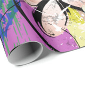 abstrakte Hintergrundkomposition mit Blume, mit Geschenkpapier (Rolleneckpunkt)