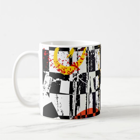 abstrakte Hintergrundkomposition, mit Strichen, Sp Kaffeetasse (Links)