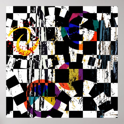 abstrakte Hintergrundkomposition mit Strichen, Spl Poster (Vorne)