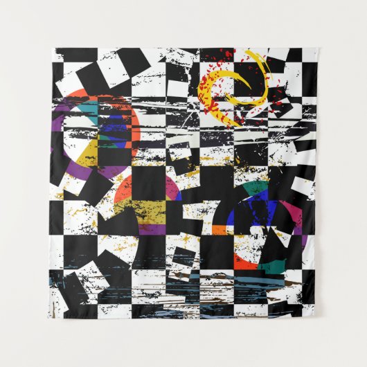 abstrakte Hintergrundkomposition mit Strichen, Spl Wandteppich (Vorderseite (Horizontal))