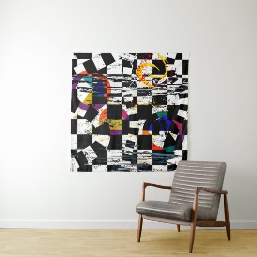 abstrakte Hintergrundkomposition mit Strichen, Spl Wandteppich (Beispiel (Horizontal))