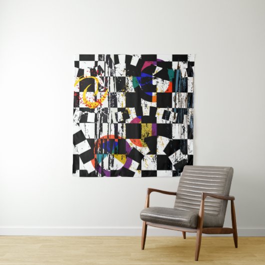 abstrakte Hintergrundkomposition mit Strichen, Spl Wandteppich (Beispiel)