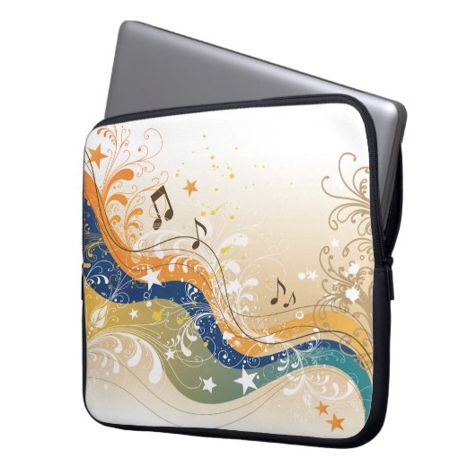 Abstrakte Hintergrundmusik Notebook-Rückenlehne Laptopschutzhülle (Vorderseite Links)