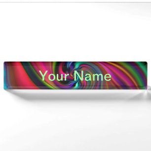 Abstrakte Hintergrundspiralen Soft I + Ihr Text Namensplakette