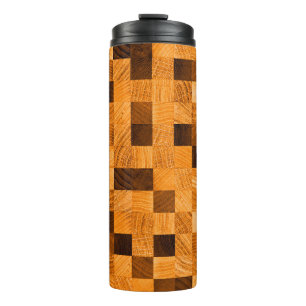 Abstrakte Hintergrundtextur aus Holz von den Stirn Thermosbecher