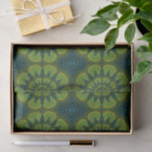 Abstrakte Hippie Green & Navy Blue Blumen Ethnisch Seidenpapier (Geschenk)