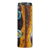 Abstrakte Hippie-Joined Cats mit Brille Thermosbecher (Rückseite)