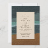 Abstrakte Hochzeit am Meer Einladung (Vorderseite)