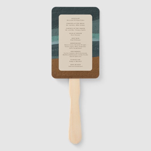 Abstrakte Hochzeit am Meer Fächer (Rückseite)