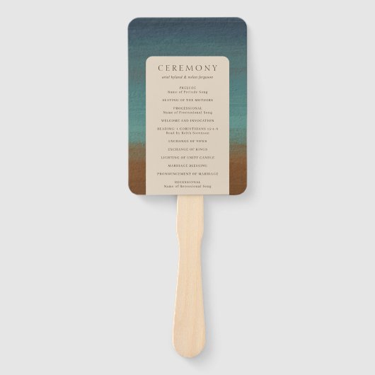 Abstrakte Hochzeit am Meer Fächer (Vorderseite)