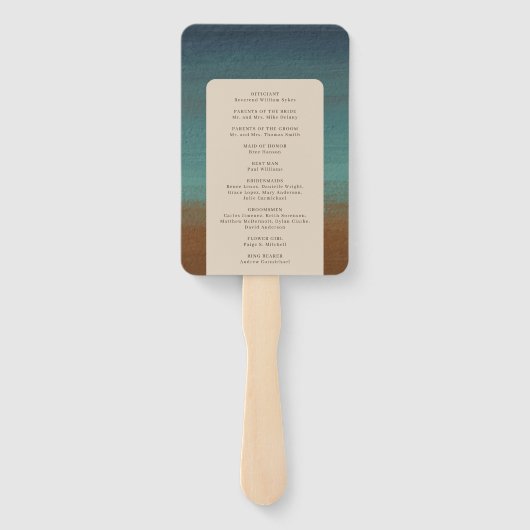 Abstrakte Hochzeit am Meer Fächer (Rückseite)