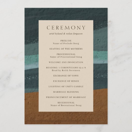 Abstrakte Hochzeit am Meer Programm (Vorderseite)