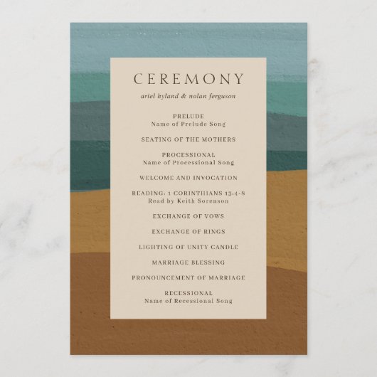 Abstrakte Hochzeit am Meer Programm (Vorderseite)