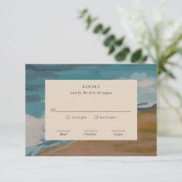 Abstrakte Hochzeit am Meer RSVP Karte