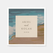 Abstrakte Hochzeit am Meer Serviette (Vorderseite)