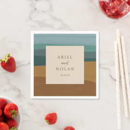 Abstrakte Hochzeit am Meer Serviette