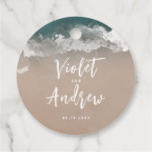 Abstrakte Hochzeit am Ozean Vielen Dank Geschenkanhänger (Rückseite)