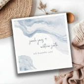 Abstrakte Hochzeit am Strand von Blue Coastal Serviette