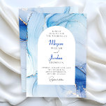 Abstrakte Hochzeit aus Blaumarmor Einladung<br><div class="desc">Blaue Marmorplatte abstrakt</div>