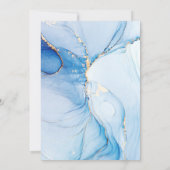 Abstrakte Hochzeit aus Blaumarmor Einladung (Rückseite)